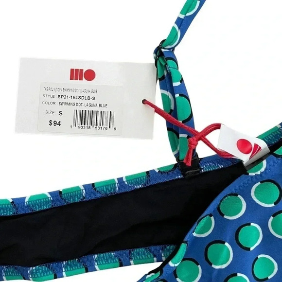 Solid & Striped The Roux Bikini Top Cobalt Blue Polka Dot - Picture 9 of 10